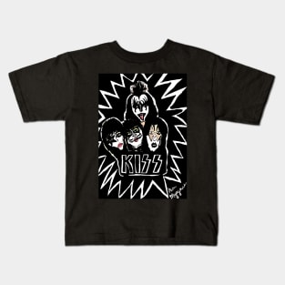 Kiss (band) the Starchild the Demon the Catman Spaceman Kids T-Shirt